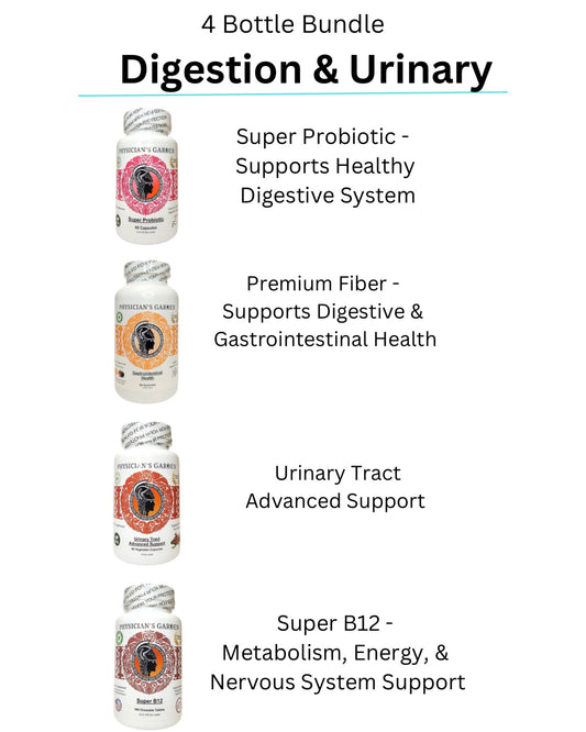 4 BOTTLES BUNDLE: Digestion & Urinary Support