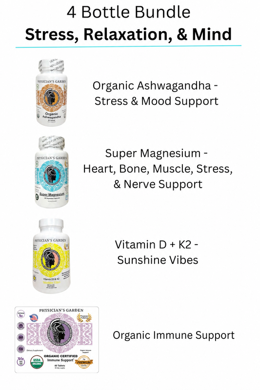4 BOTTLES BUNDLE: Stress, Relaxation, & Mind