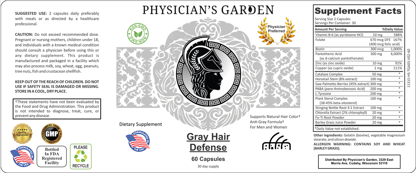 13) Gray Hair Defense - Anti Gray Hair Formula for Men+Women